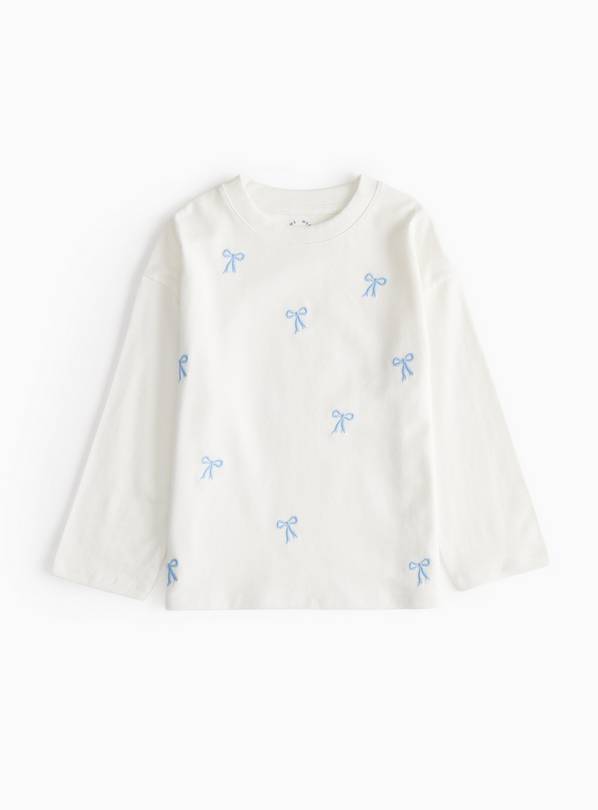Embroidered Bow Long Sleeve Top 11 years