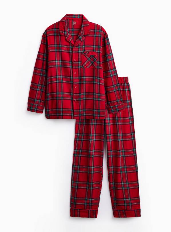 Matching Family Men's Christmas Red Traditional Check Pyjamas XL