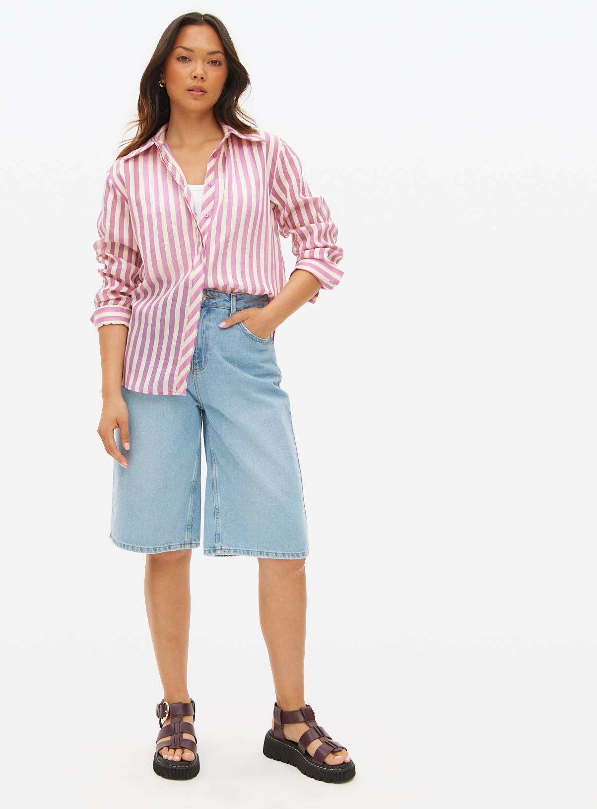 Pink Striped Semi Sheer Shirt 14 - Image 2