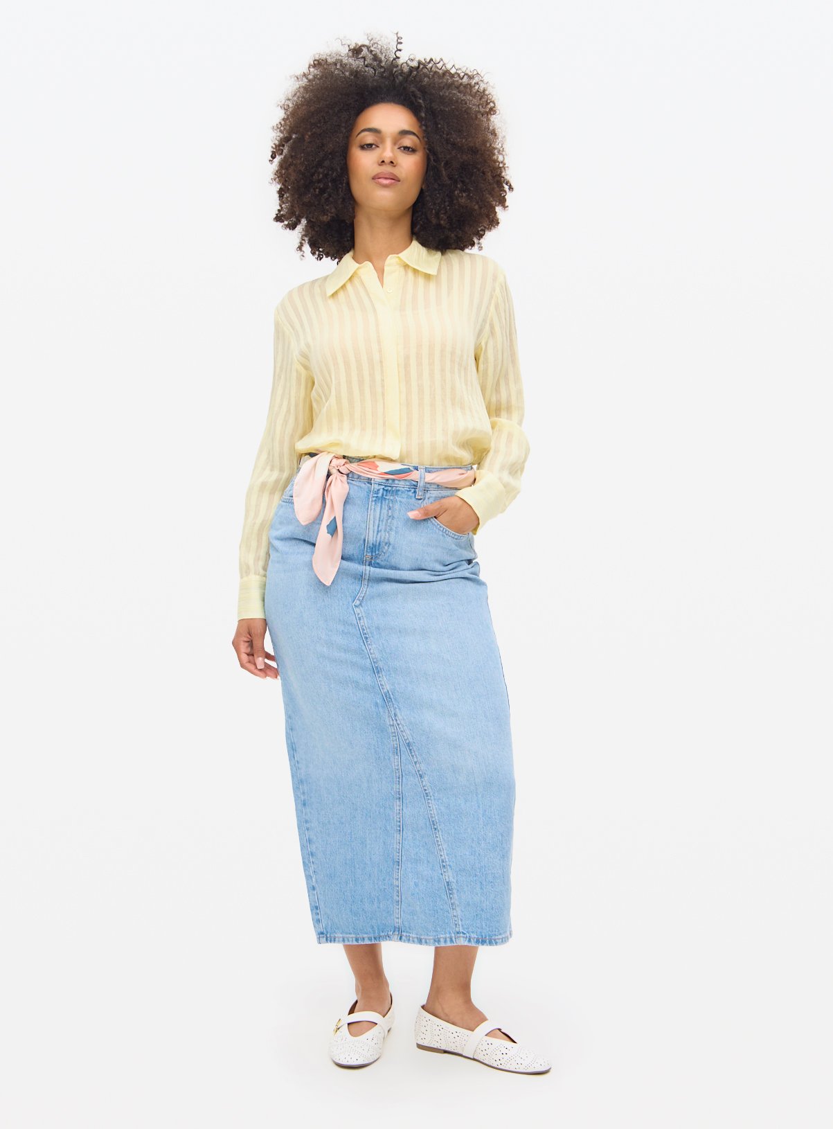 Yellow Striped Semi Sheer Shirt 18 - Image 2 thumbnail