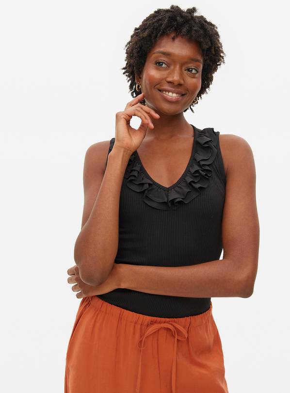 Black Frill V Neck Vest 14