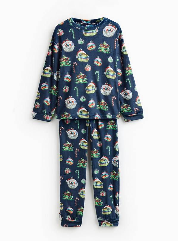 Christmas Dino Bauble Print Slinky Pyjama Set 10-11 years