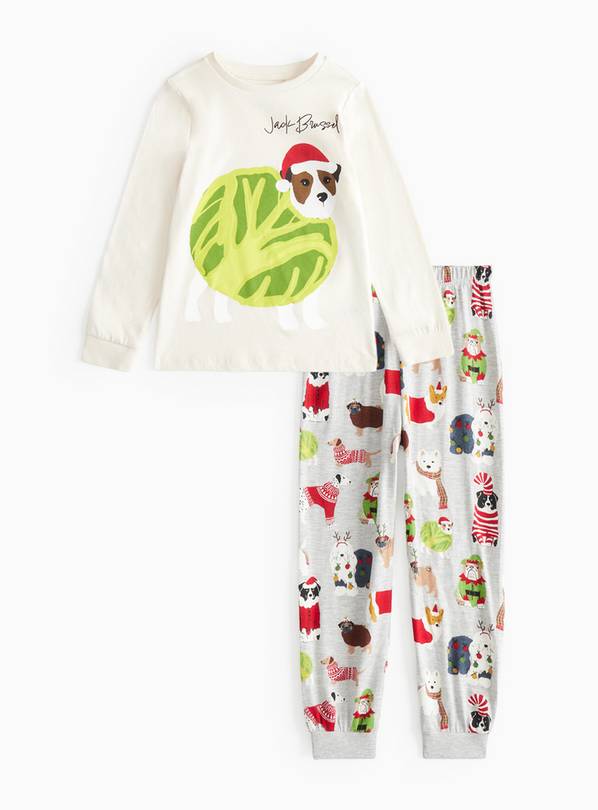 Matching Family Kids' Christmas Jack Brussel Print Pyjamas 3-4 years