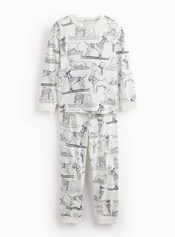 Matching Family Kids' Christmas Dog Printed Jersey Pyjamas 5-6 years