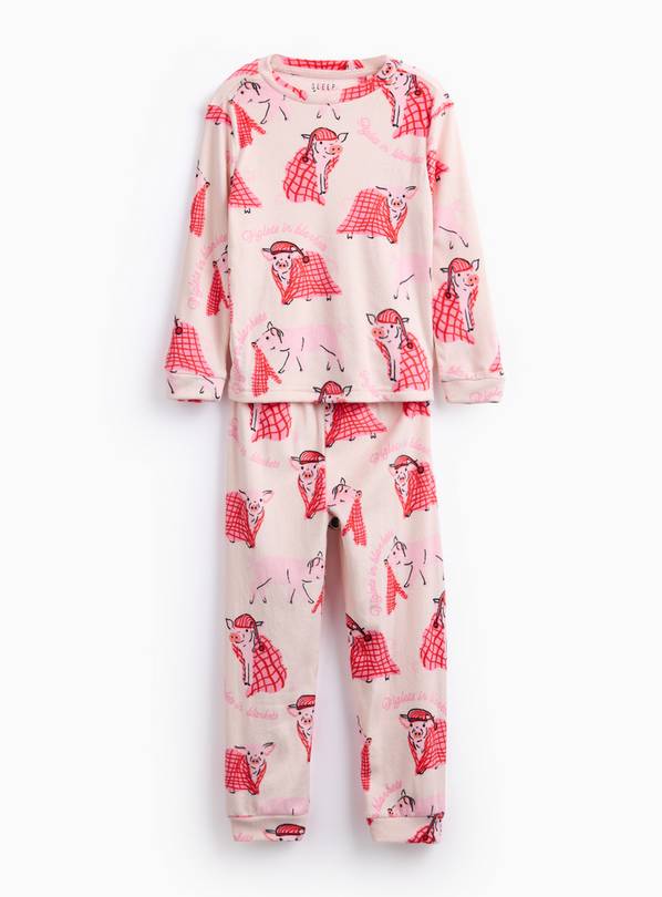 Matching Family Kids' Christmas Pigs In Blankets Printed Pyjamas  5-6 years