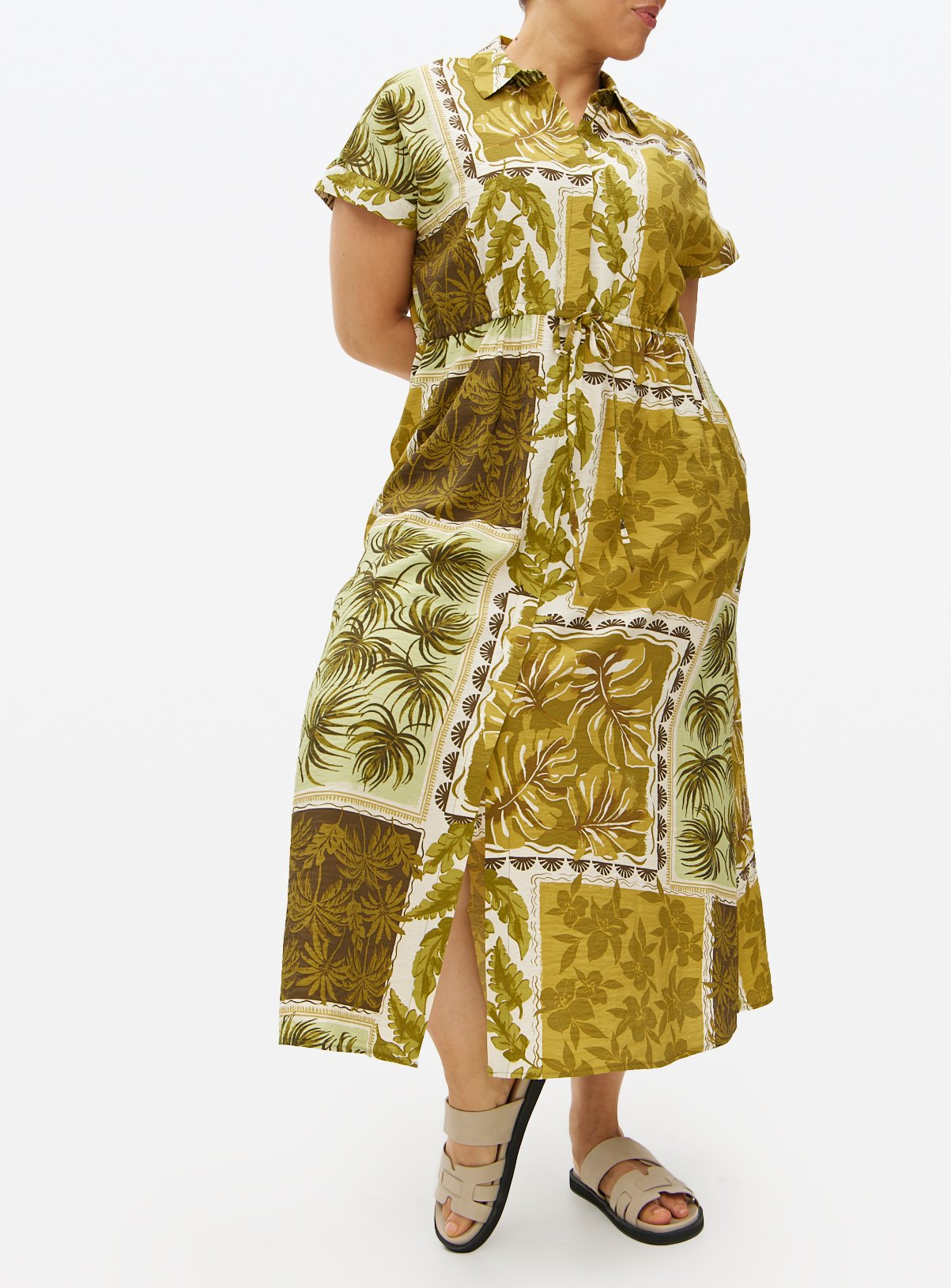 Green Safari Print Midaxi Shirt Dress 12 - Image 3 thumbnail