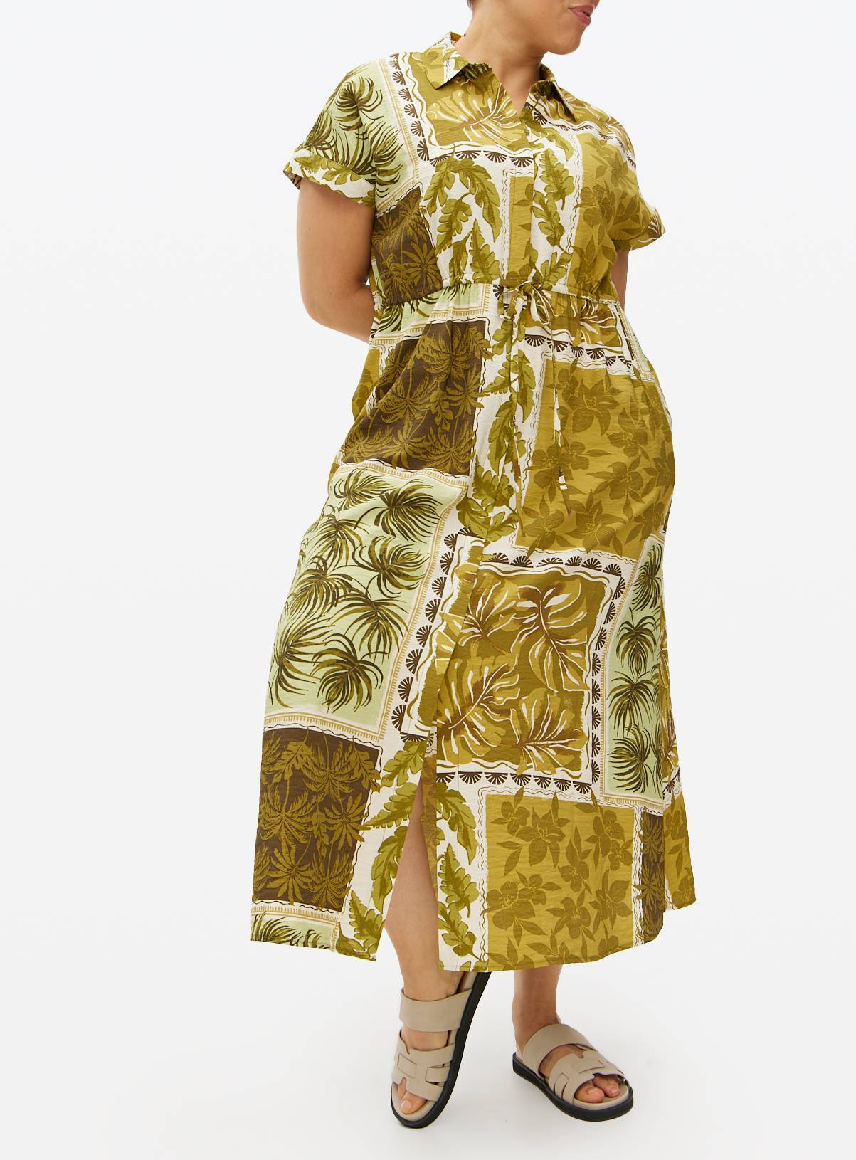 Green Safari Print Midaxi Shirt Dress 12 - Image 3