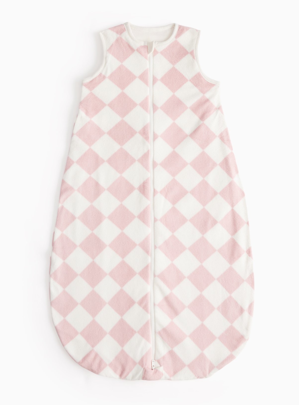 Pink Pink Checkerboard Fleece Sleeping Bag - Tu by Sainsbury's
