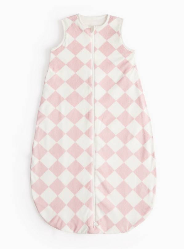 Pink Checkerboard Fleece Sleeping Bag 0-6 Months
