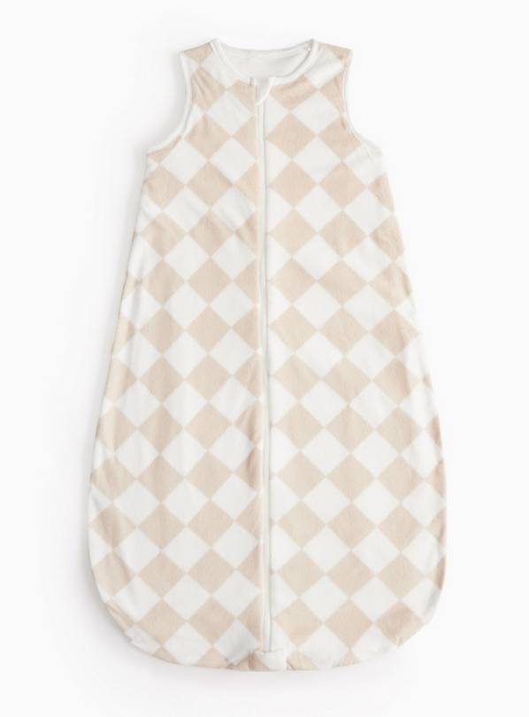 Beige Checkerboard Fleece Sleeping Bag 12-18 months