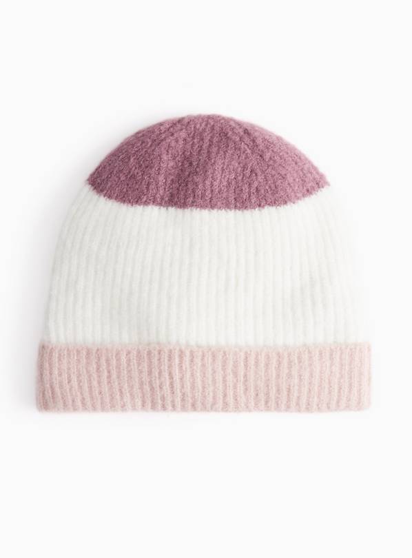Pink Tonal Striped Beanie Hat Newborn