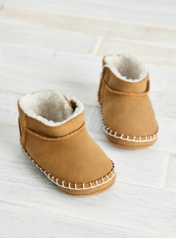 Brown Borg Lined Boots 12-18 months