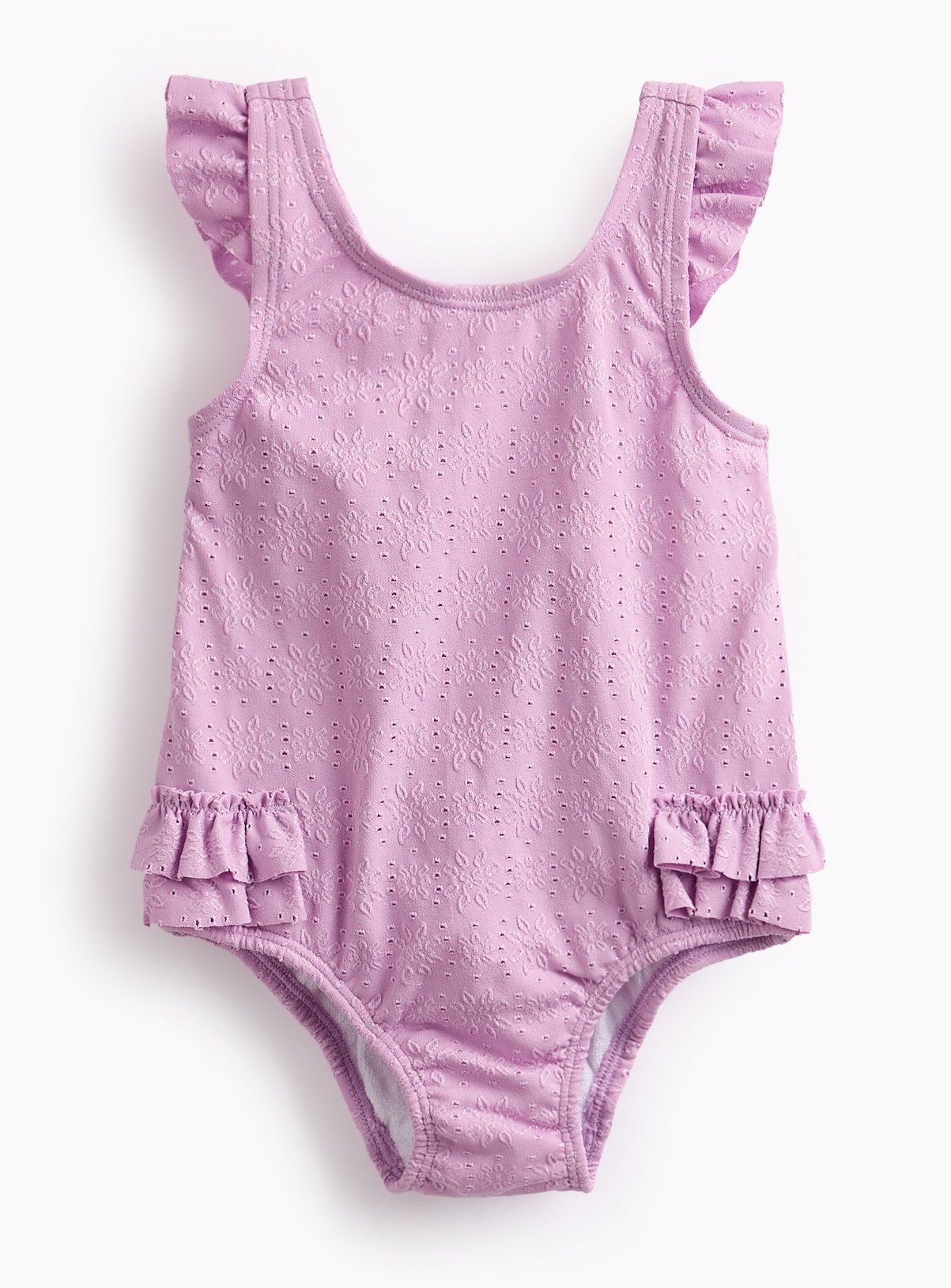 Lilac Textured Frill Swimsuit  Up to 3 mths - Image 1 thumbnail