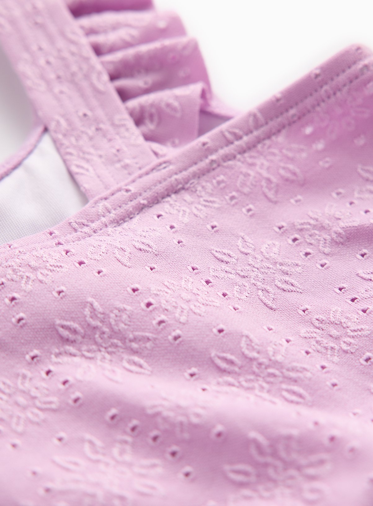 Lilac Textured Frill Swimsuit  Up to 3 mths - Image 2 thumbnail