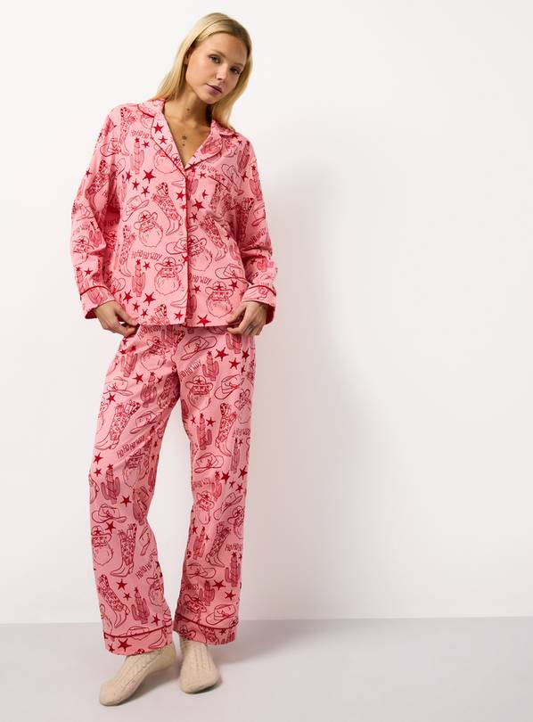 Matching Family Women's Pink Cowboy Printed Jersey Pyjamas 24-26