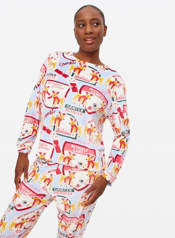 Matching Family Women's Christmas Reindeer Games Print Pyjamas L