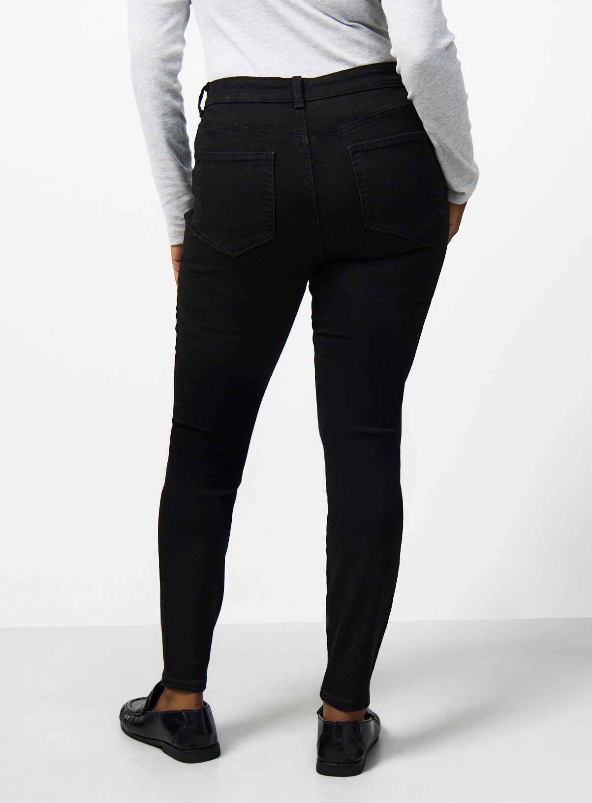 Black Mid-Rise Skinny Fit Denim Jeans 18S - Image 4 thumbnail