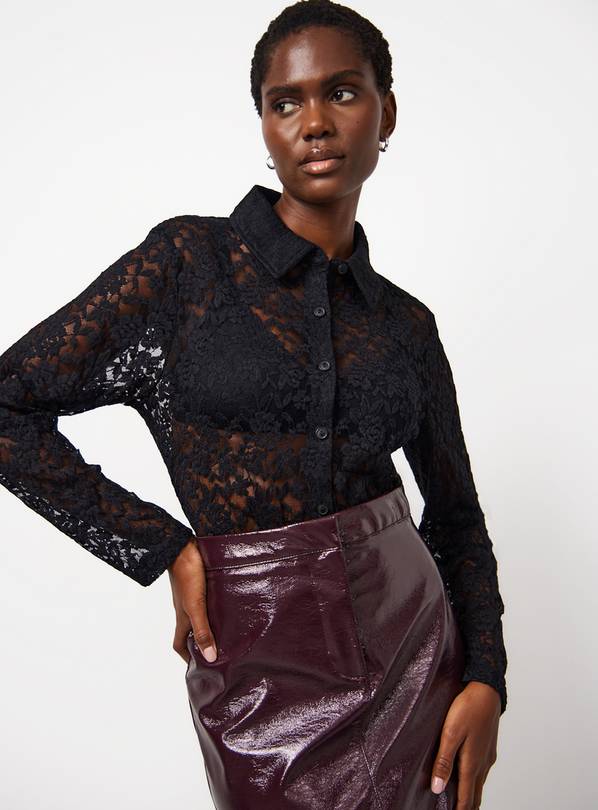 Black Lace Long Sleeve Shirt 18