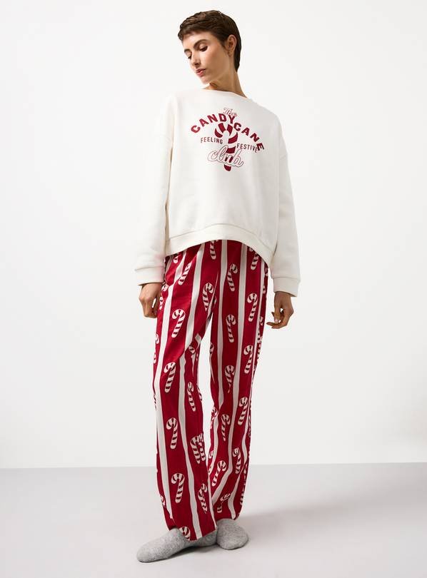 Matching Family Women's Christmas Candy Cane Printed Pyjamas 8-10