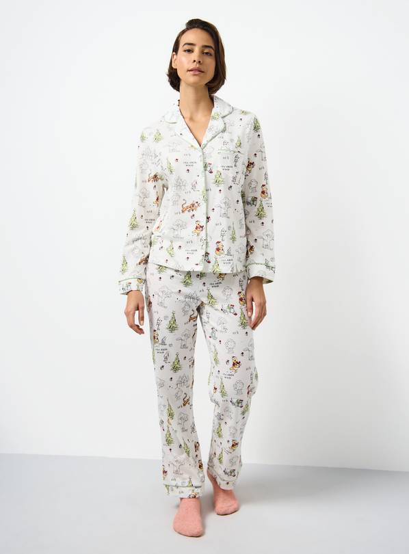 Winnie The Pooh Printed Jersey Traditional Pyjamas XS