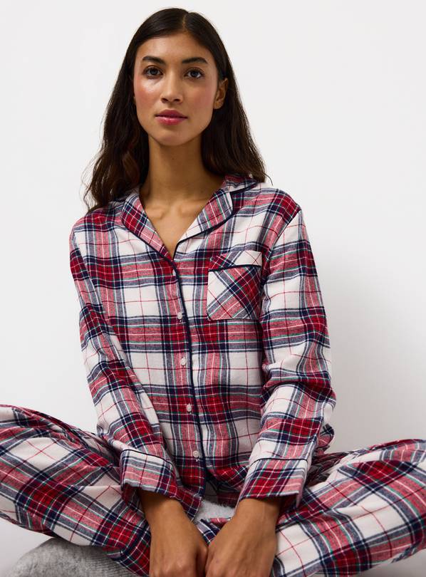 Matching Family Women's Cream Check Printed Traditional Pyjamas 16