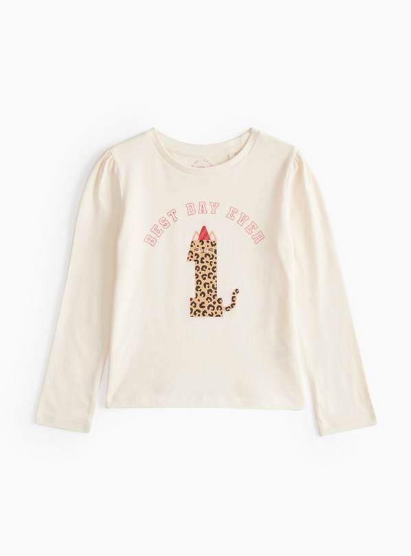 Cream 1st Birthday Print T-Shirt 1-2 Years