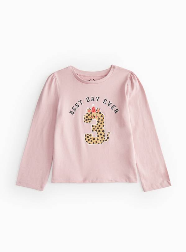 Pink 3rd Birthday Print T-Shirt 2-3 Years
