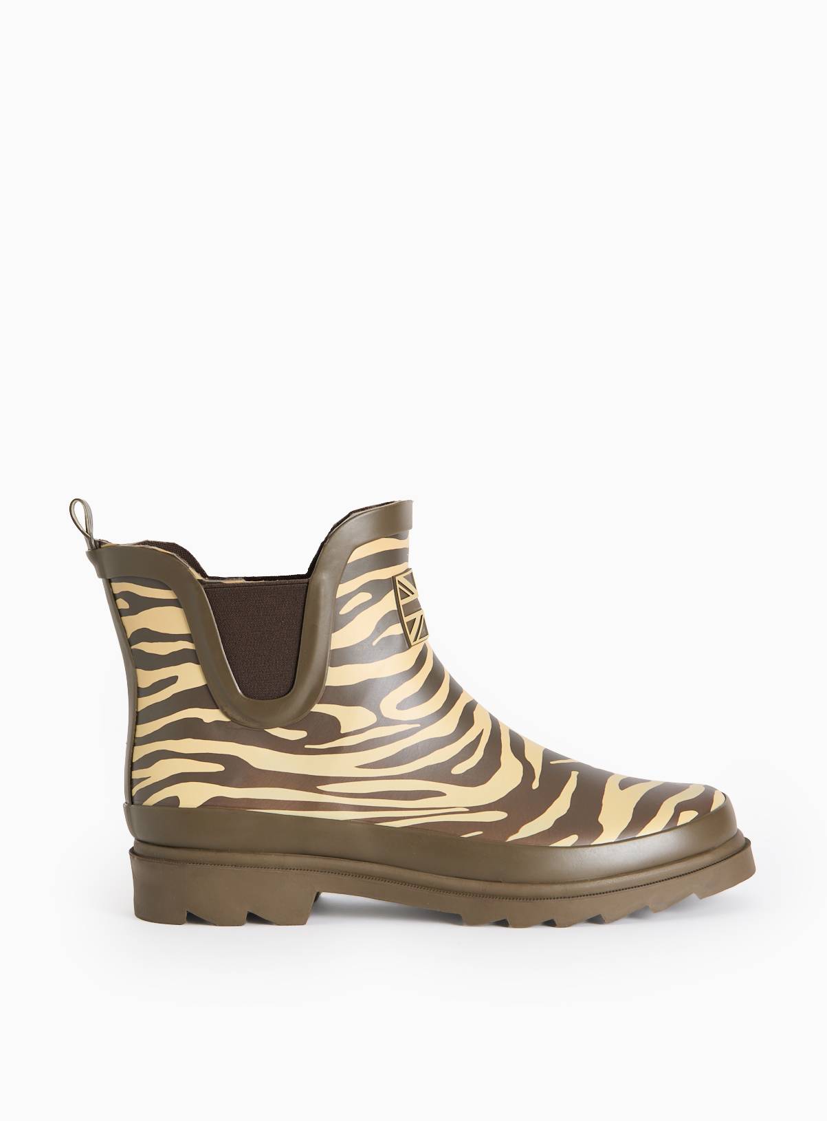 Brown Zebra Printed Ankle Length Wellies 4 - Image 2