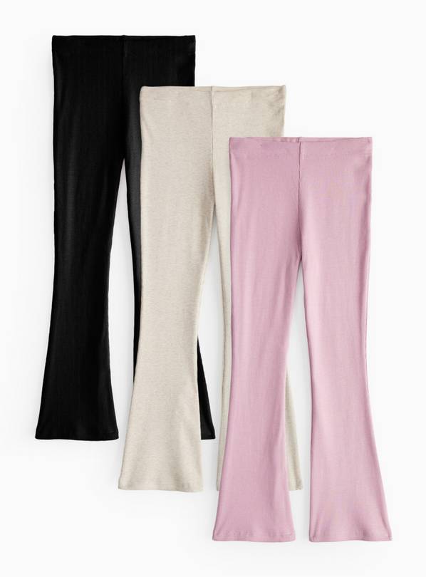 Ribbed Flared Leggings 3 Pack 10 years