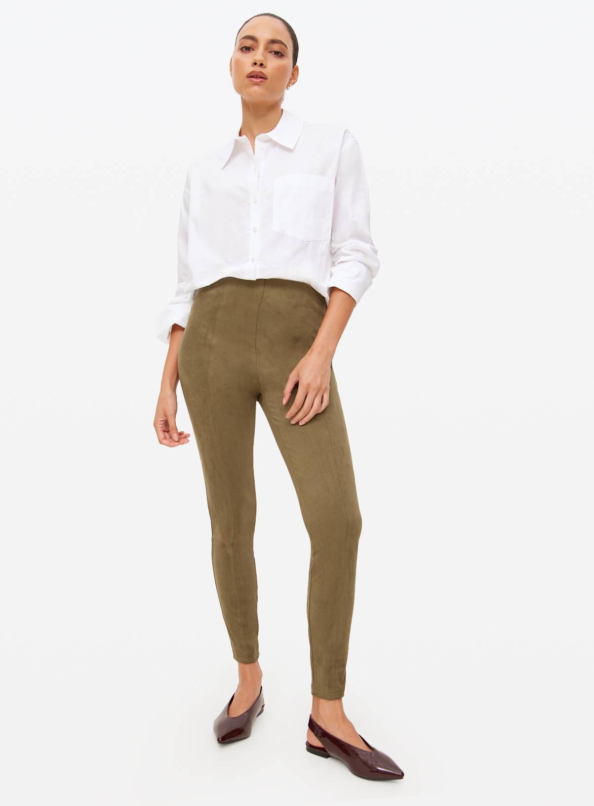 Green Faux Suede Leggings 16 - Image 3