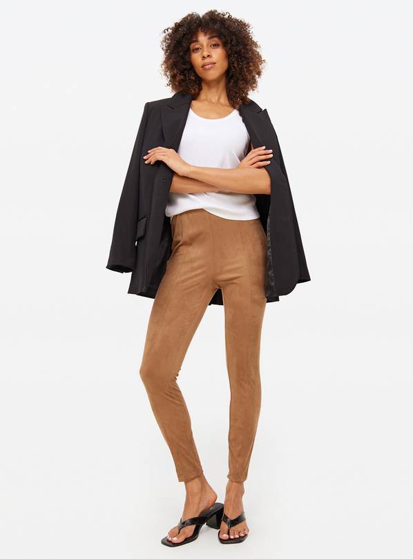 Tan Faux Suede Leggings 10