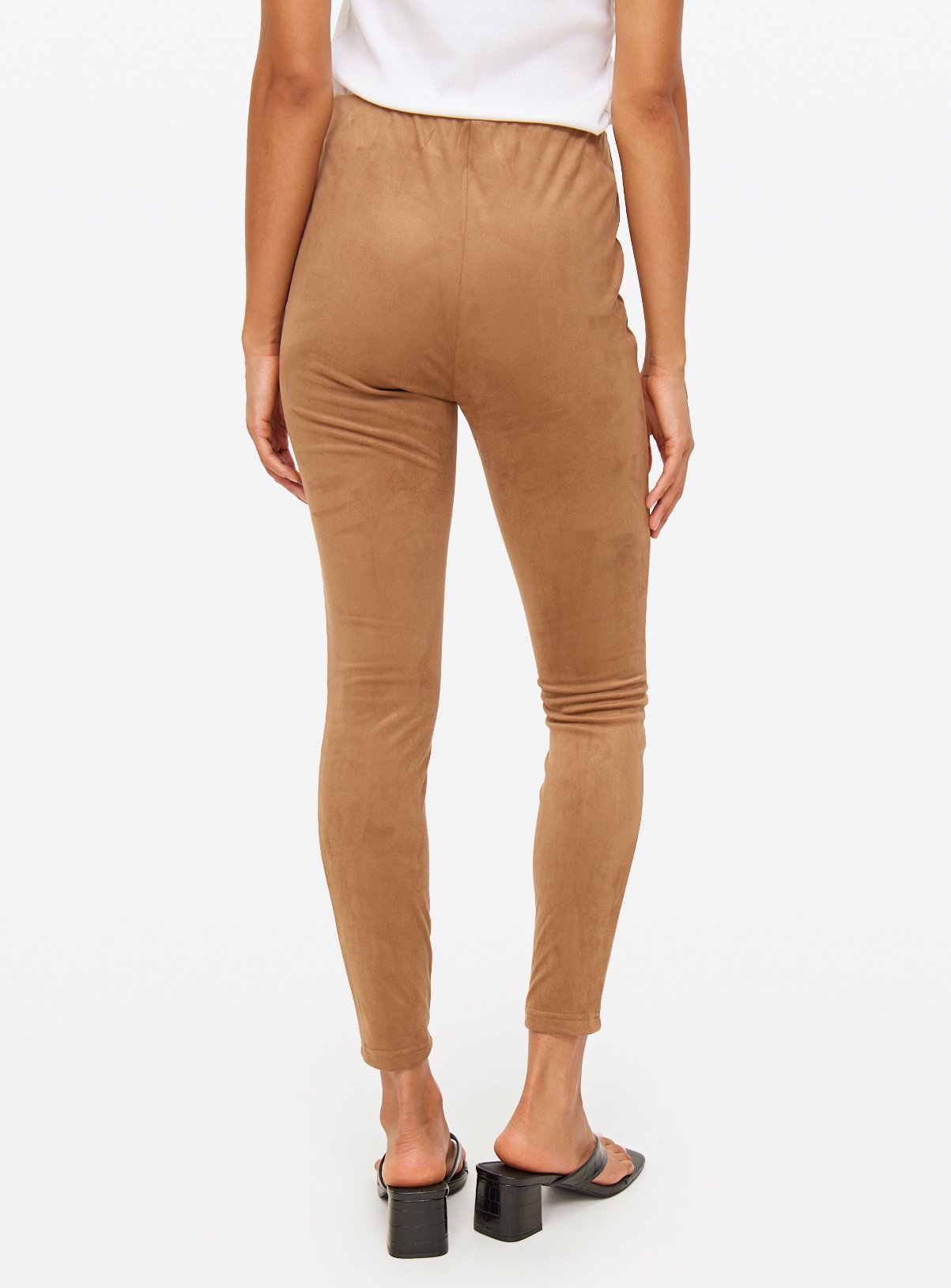 Tan Faux Suede Leggings 14 - Image 4 thumbnail