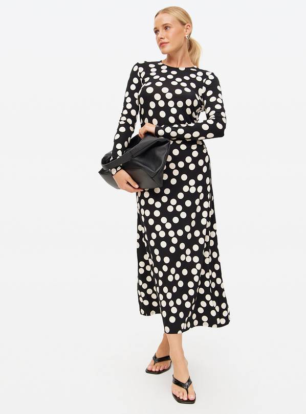 Dot Printed Long Sleeve Midi Dress 6