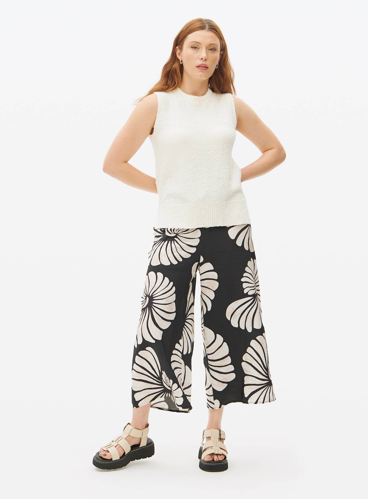 Shell Printed Wide Leg Culottes 24 - Image 2