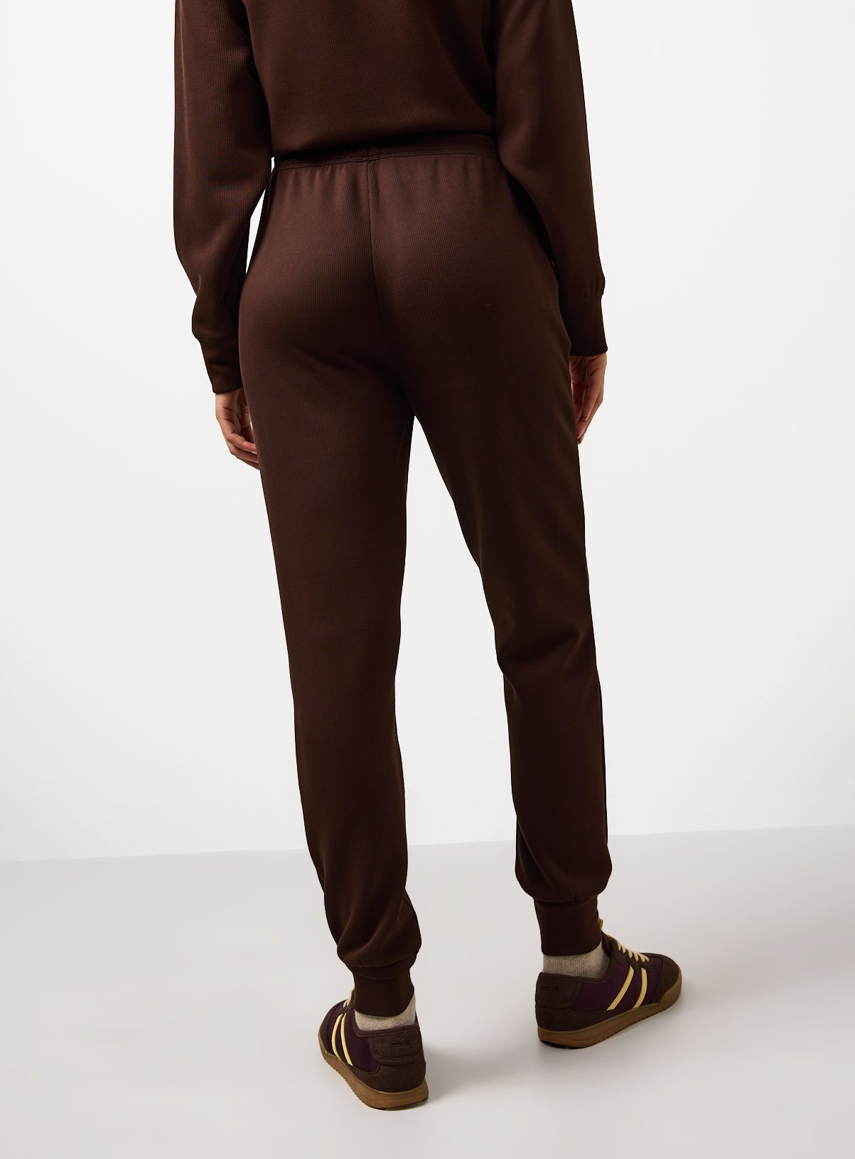 Brown Luxe Ribbed Cord Tapered Joggers L - Image 4 thumbnail