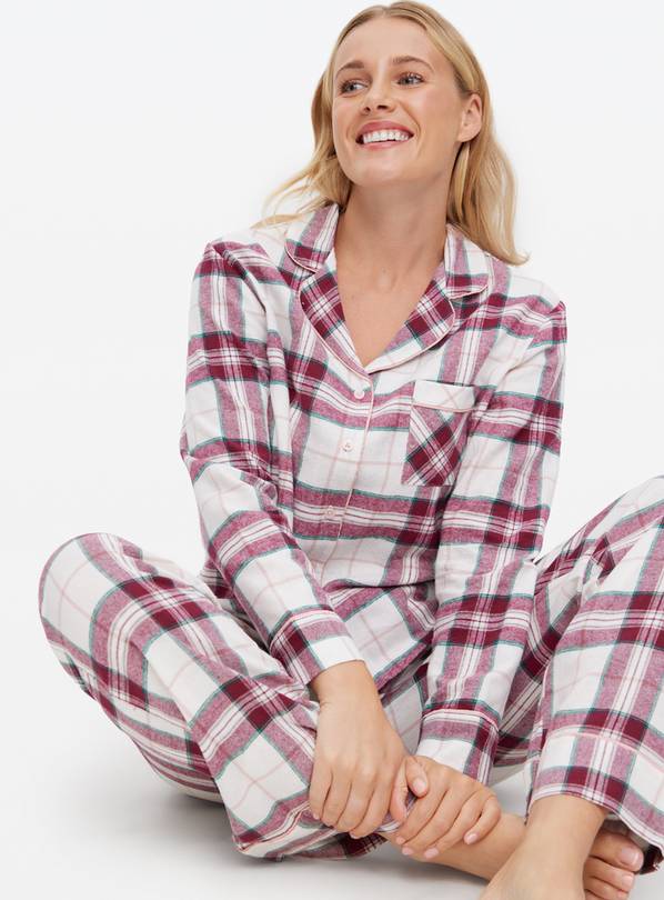 Burgundy Check Printed Traditional Pyjamas 14