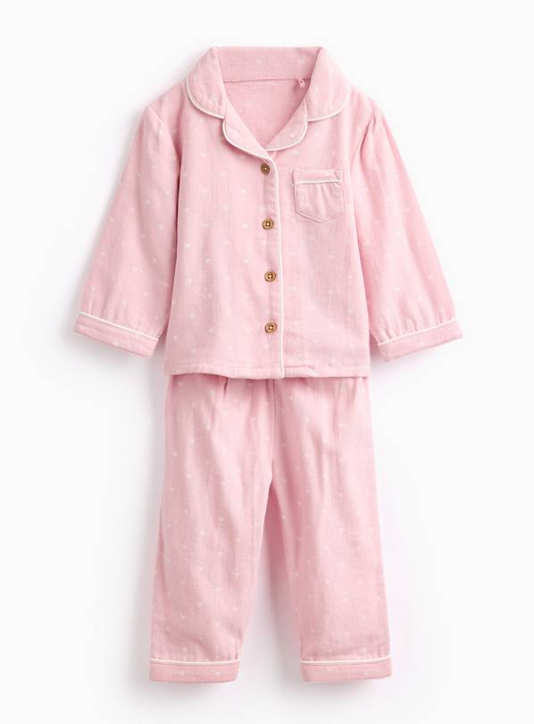 Pink Heart Traditional Pyjama Set 6-9 months