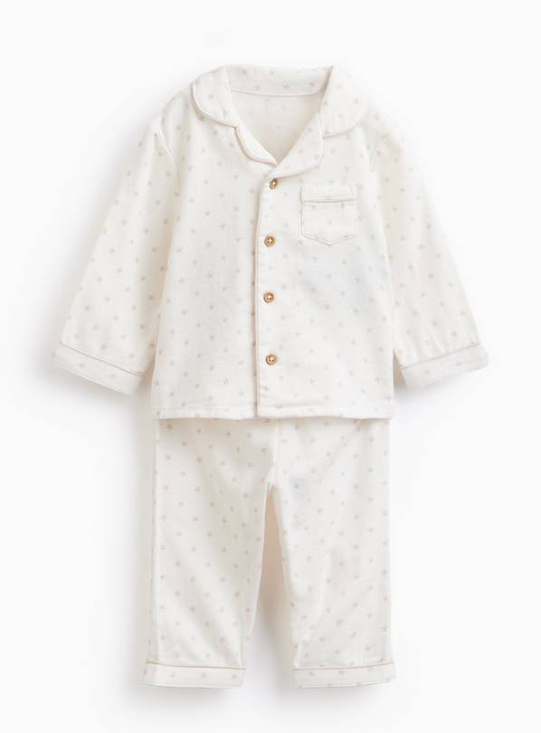 Cream Star Print Traditional Pyjama Set 2-3 years
