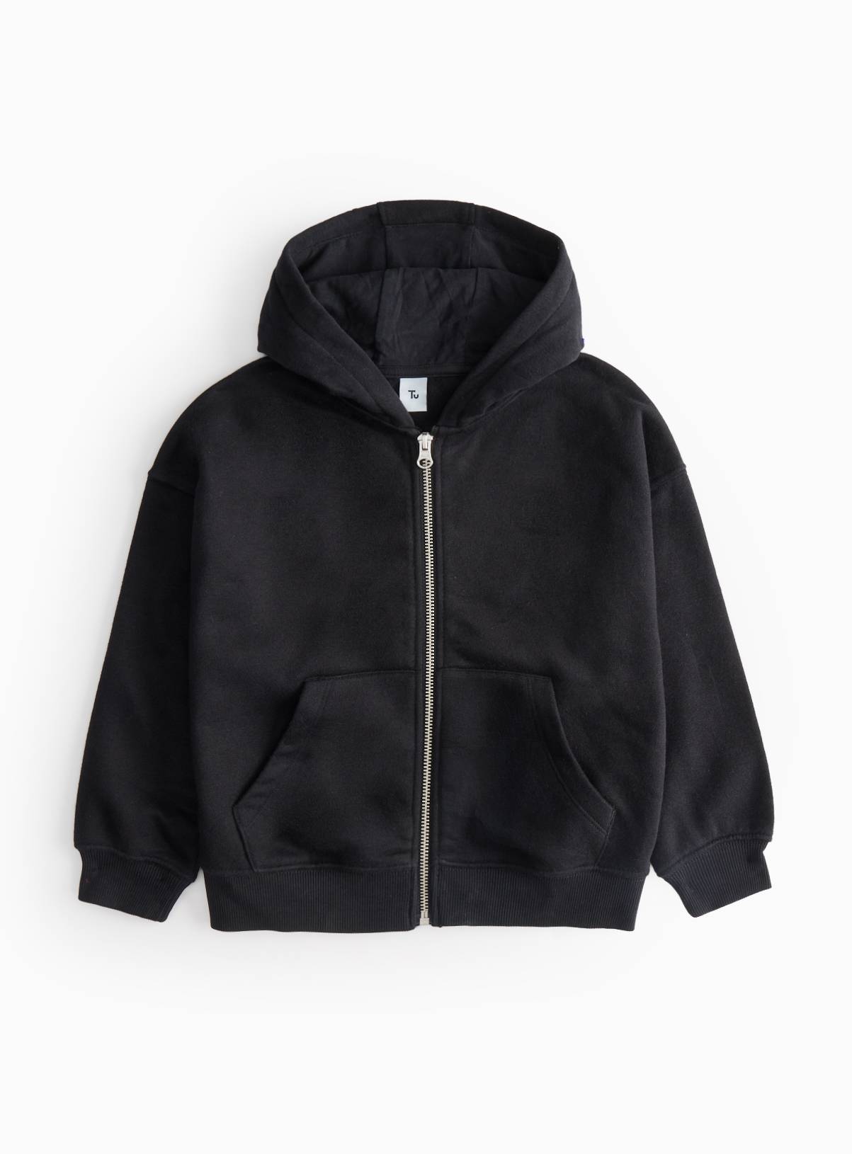Black Zip Through Hoodie 9 years - Image 1