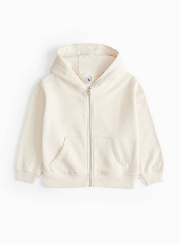 Cream Zip Through Hoodie  13 years