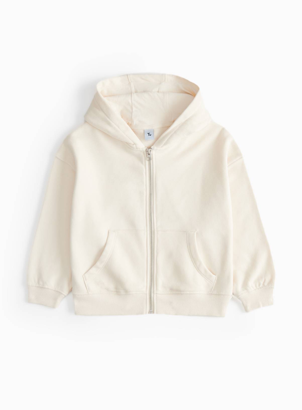 Cream Zip Through Hoodie  7 years - Image 1