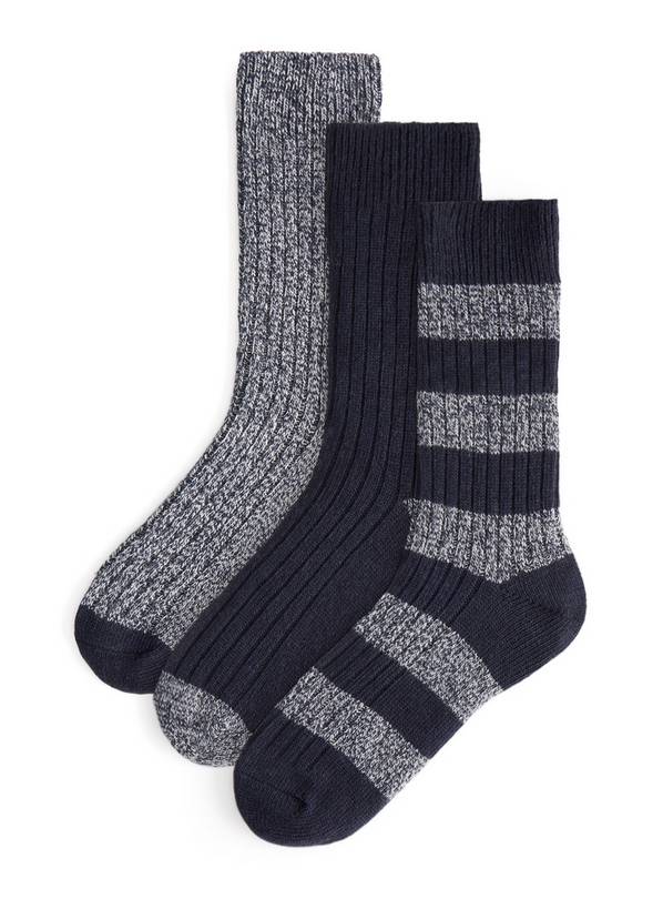 Navy Thermal Boot Socks 3 Pack 6-8.5