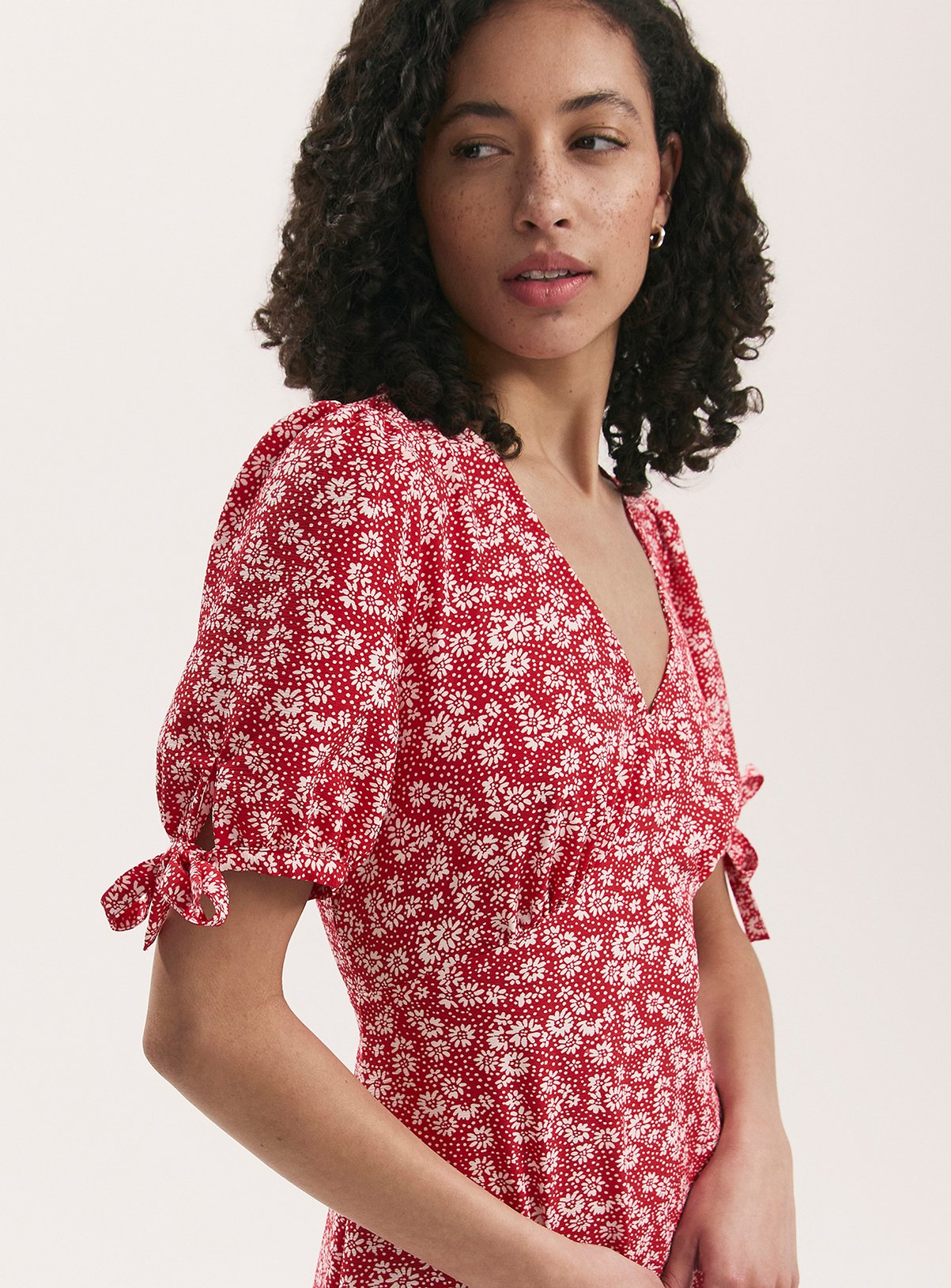 FINERY Gabriella Dress Red Daisy 8 - Image 3 thumbnail