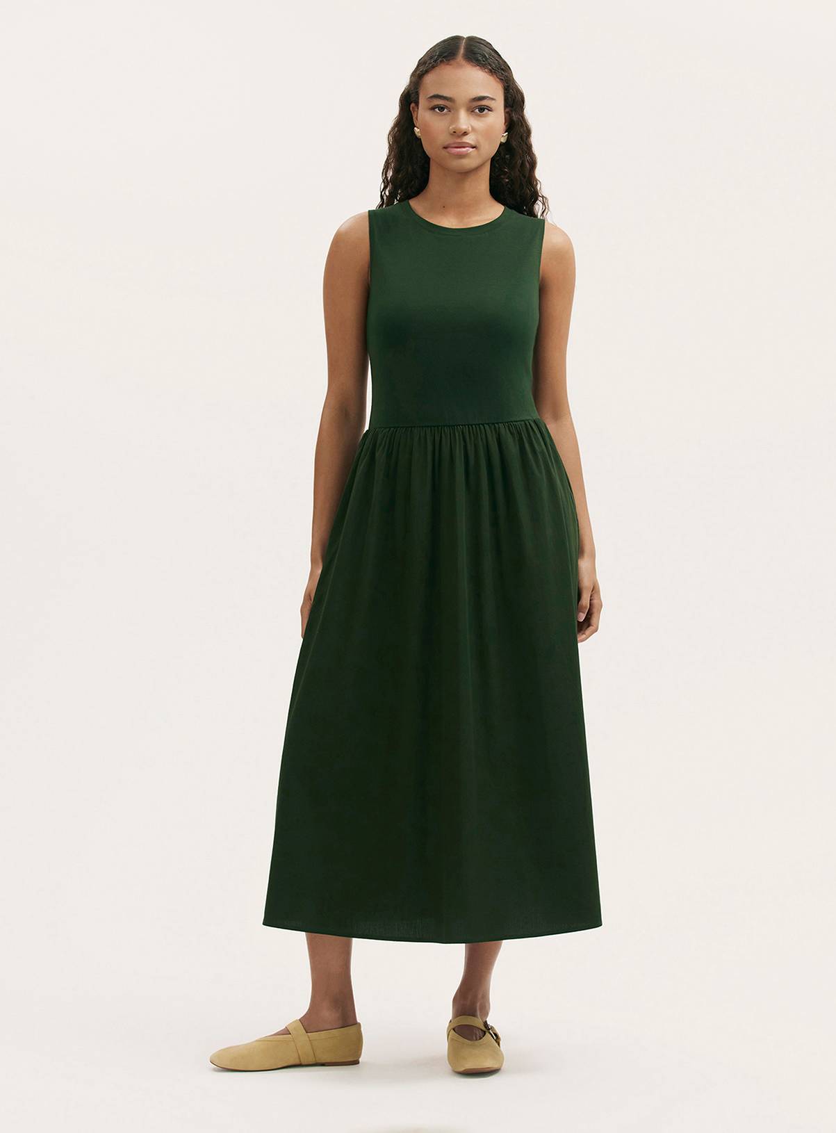 FINERY Georgie Dress Dark Khaki 18 - Image 1