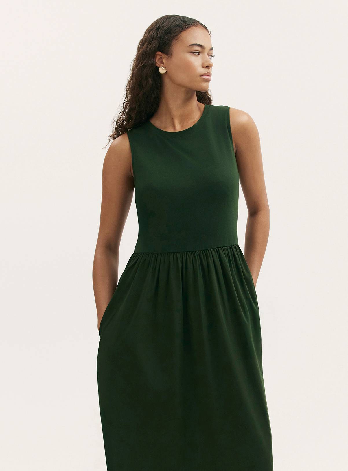 FINERY Georgie Dress Dark Khaki 18 - Image 2