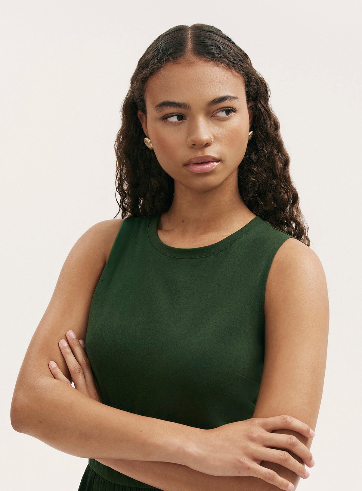 FINERY Georgie Dress Dark Khaki 18 - Image 3 thumbnail