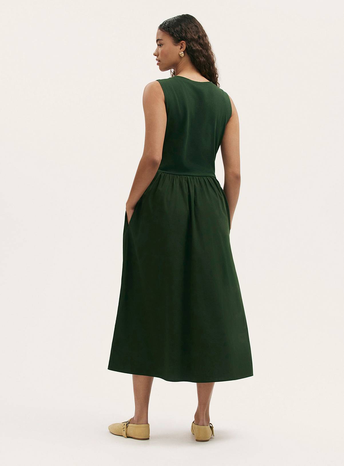 FINERY Georgie Dress Dark Khaki 18 - Image 4