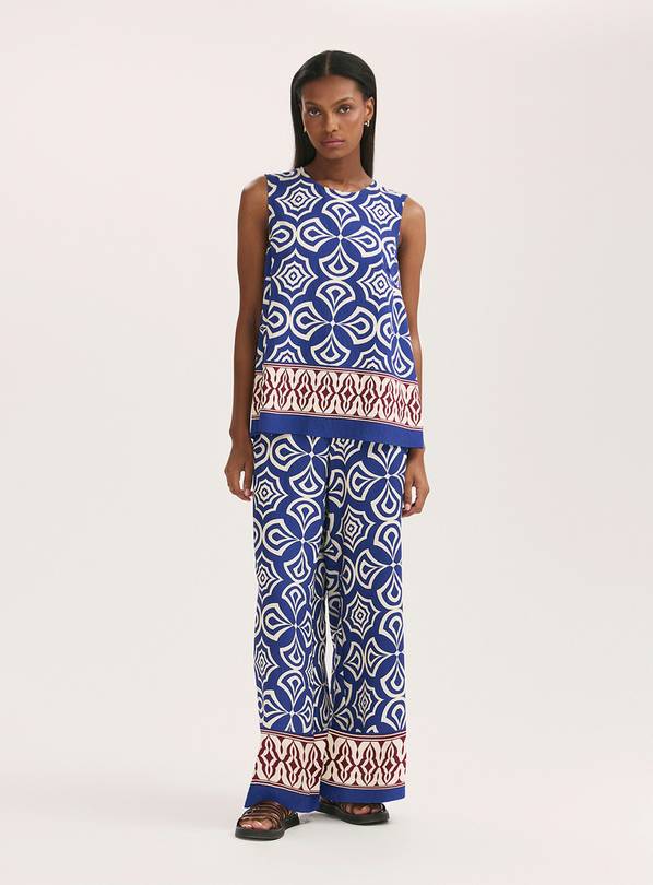 FINERY Nat Trousers Blue Mosaic 22