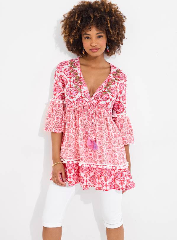 JOE BROWNS Floral Tassel Trim Tunic 12