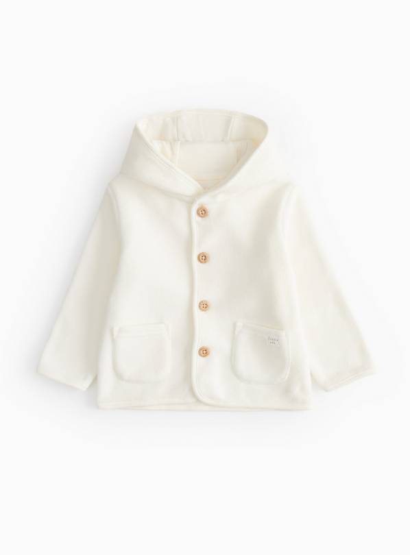 Cream Fleece Button Hoodie 18-24 months